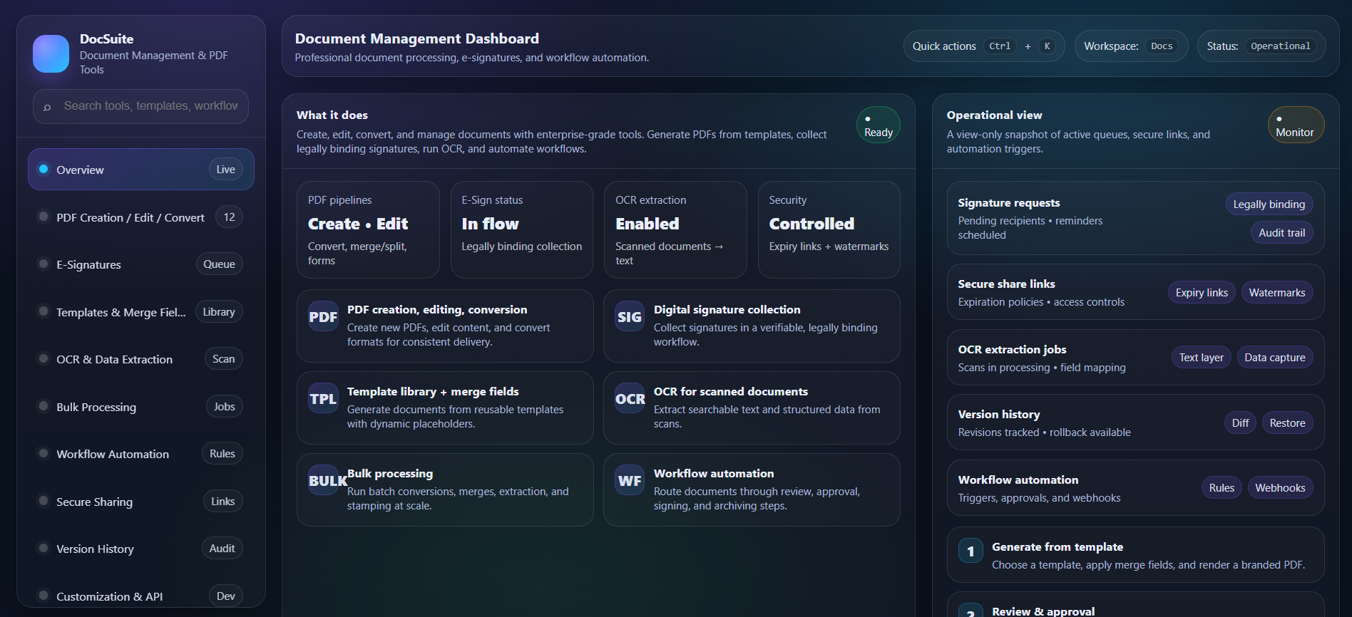 Document Management & PDF Tools